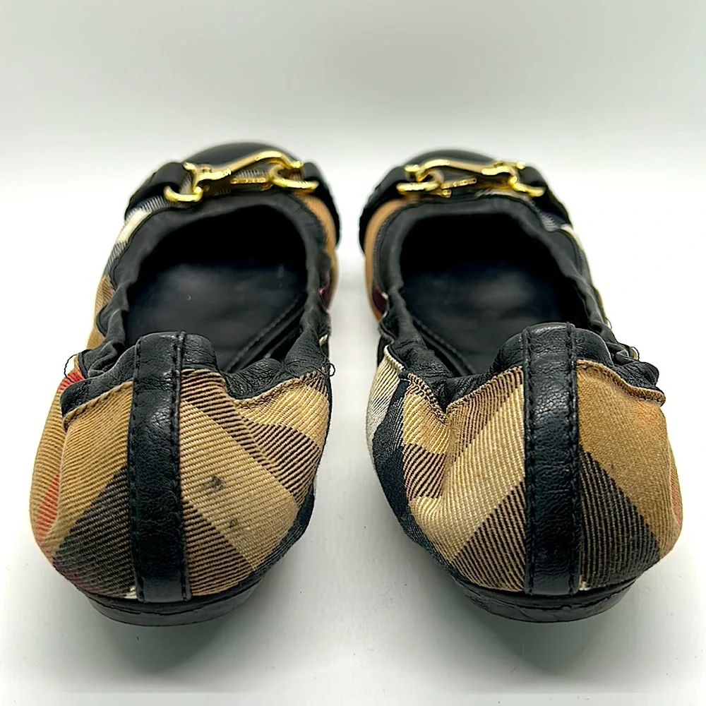 Burberry Authentic Classic Pattern Ballet Slip On Slipper Shoes **Sz 39.5/9.5** - Picture 5 of 10